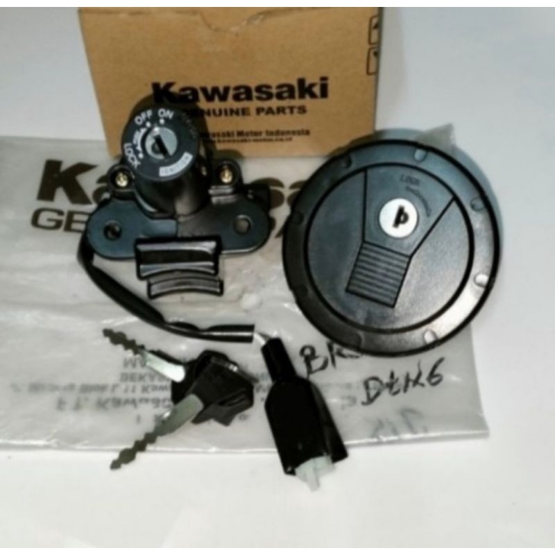 KUNCI KONTAK KLX 150 SET TUTUP TANK TANGKI ASSY KAWASAKI ORI 100% LOSEPACK