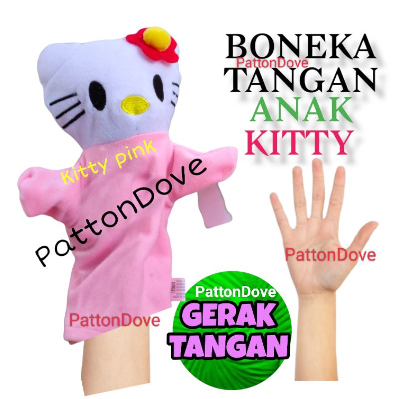 BONEKA TANGAN HELLO KITTY PREMIUM HAND PUPPET ANIMAL BINATANG HEWAN KARAKTER BONEKA DONGENG BAHAN BAGUS.