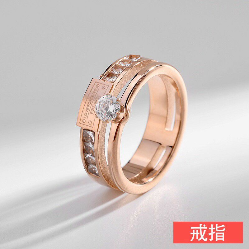 GG Cincin Rose Gold Swaroski Fashion Korea kekinian#CC-106