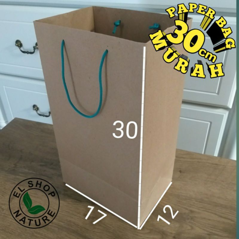 

Paper bag polos coklat. uk 17 x 12 x 30