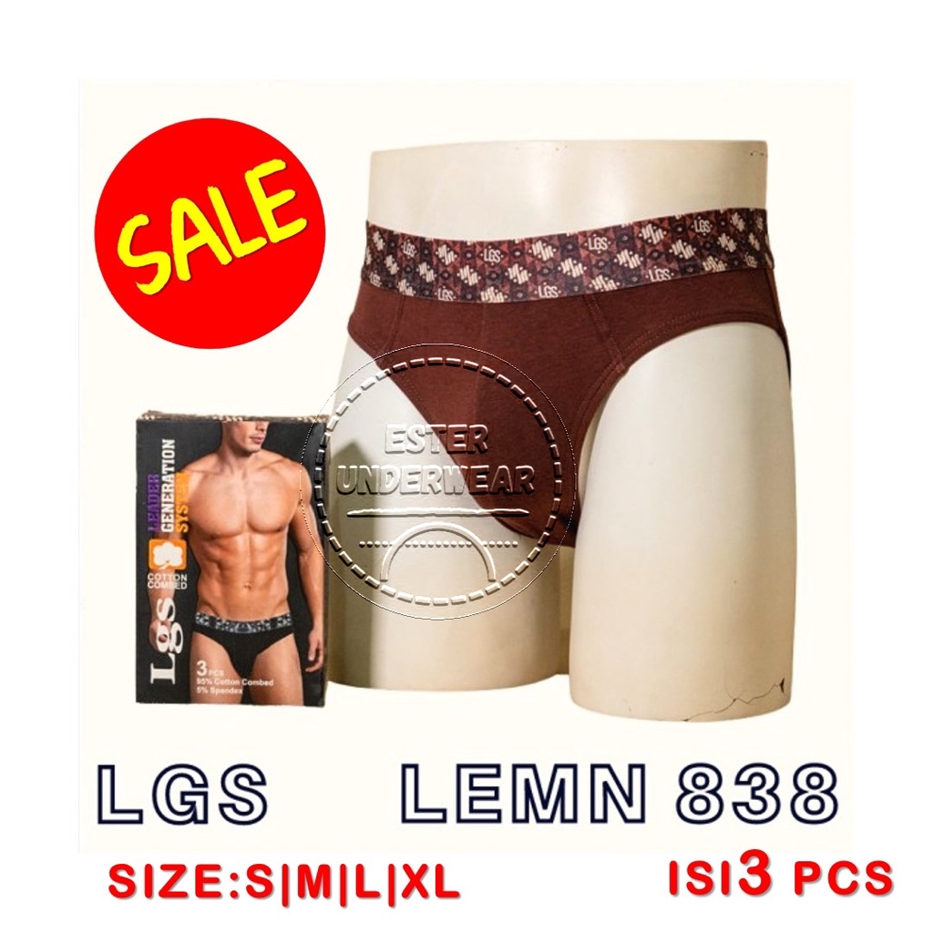 Celana Dalam LGS 838 ISI 3PCS|BRIEF LGS KARET MOTIF BATIK