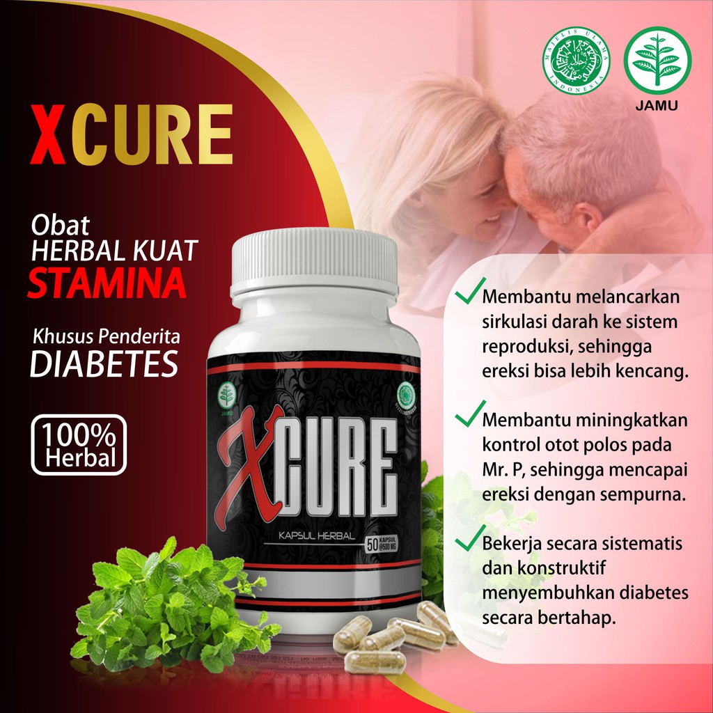 XCURE - Obat Herbal Alami Pria Dewasa Penderita Diabetes Kolesterol Tinggi Hipertensi - Terlaris