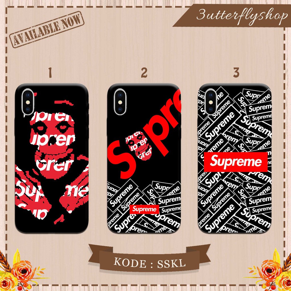 [SILIKON] skull superme case oppo vivo realme redmi samsung iphone meizu asus reno