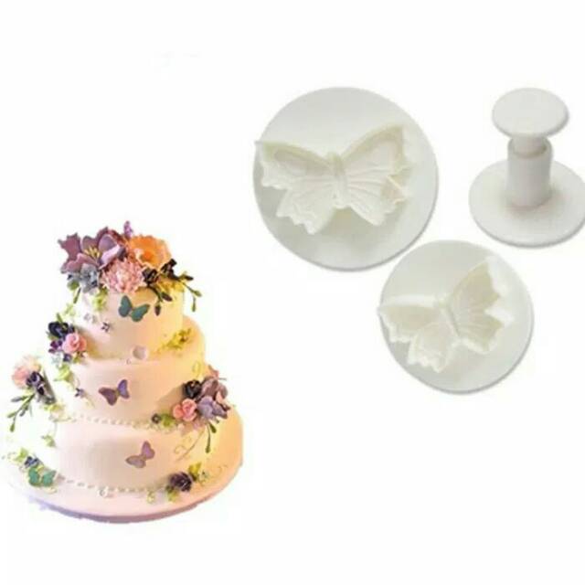 Plunger cutter butterfly cookie cutter cetakan kupu-kupu