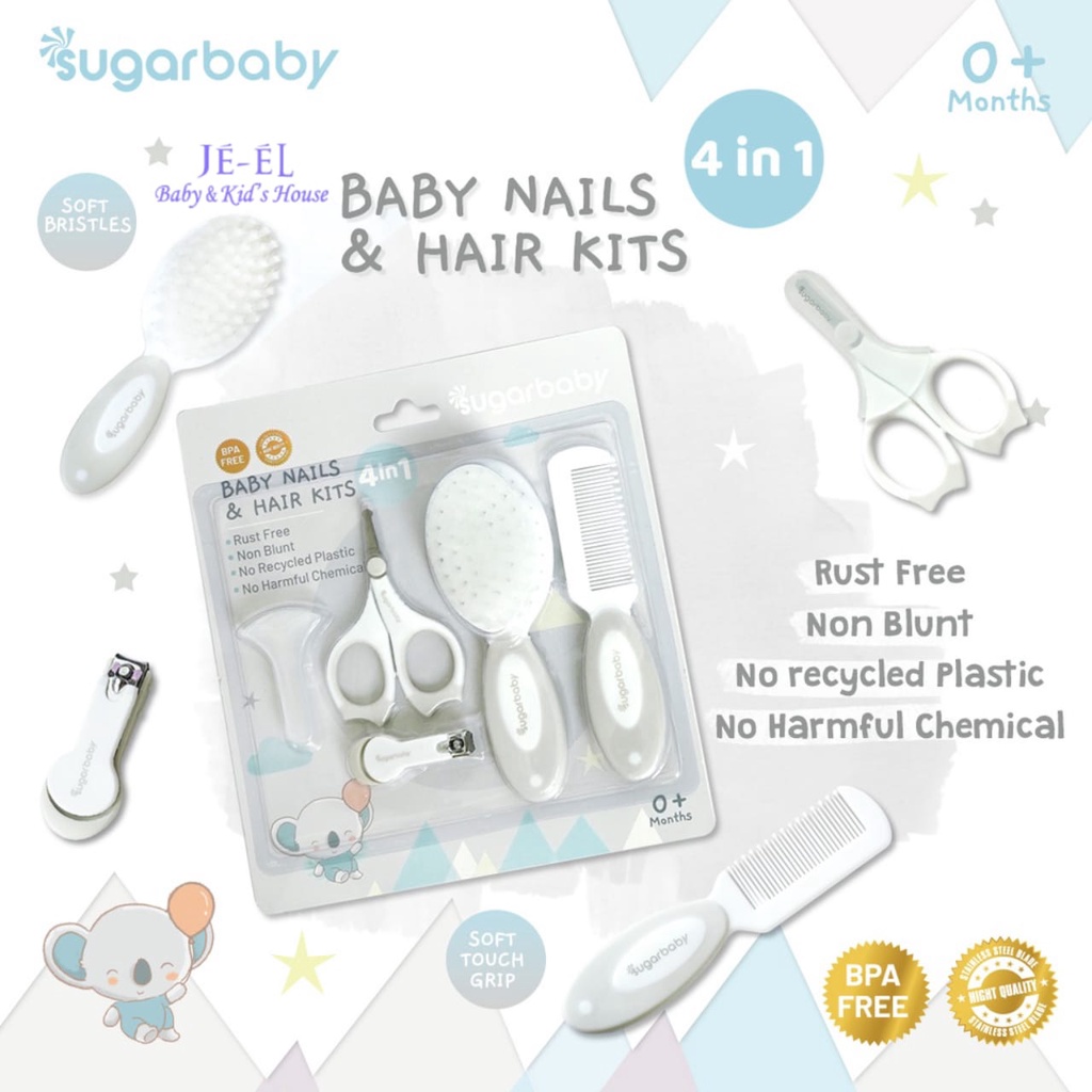 Sugar Baby 4in1 Baby Nail &amp; Hair Kits  / Perlengkapan Perawatan Kuku Dan Rambut Bayi