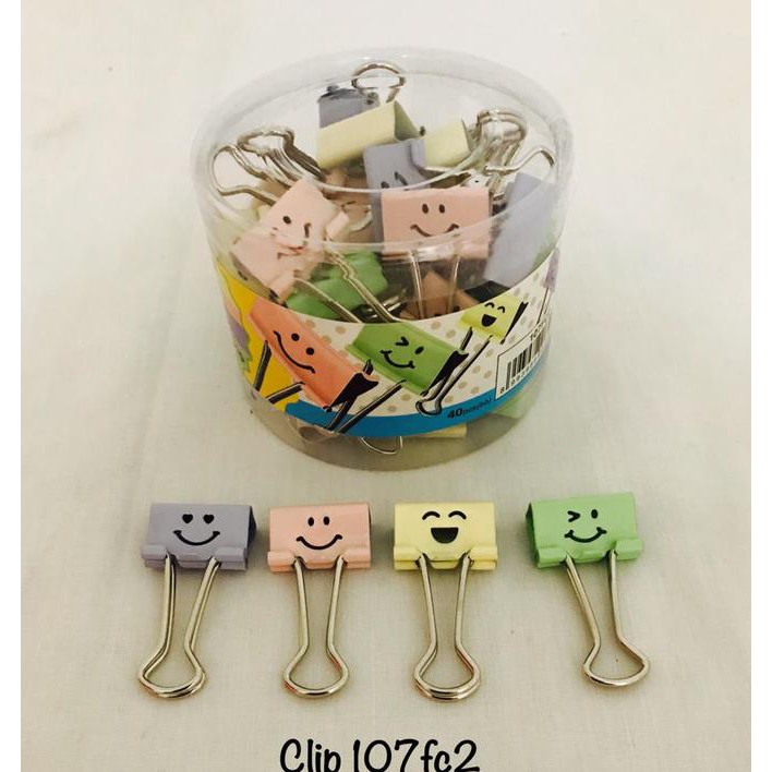 

Binder Clip No. 107Fc2 Smiley Color Joyko Perdrum