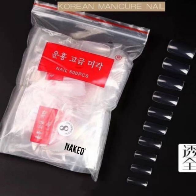 Kuku palsu kotak / kuku palsu extension kotak / fake nail square 500 pcs nailart nailgel