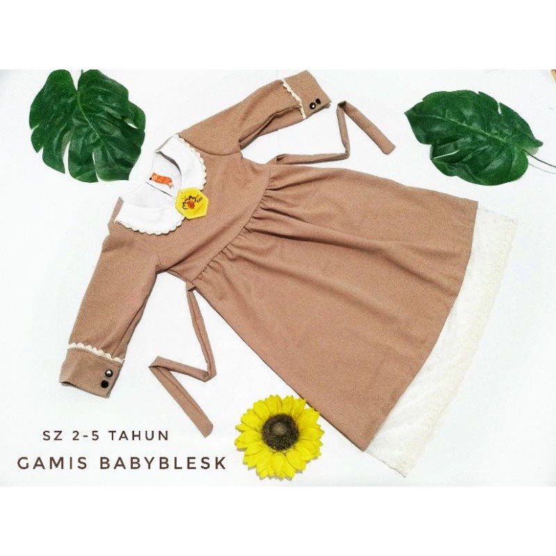 Dress Anak/ Gamis Anak/ Gamis Baby Blesk BeeKids/ Dress Anak usia 3-5 tahun