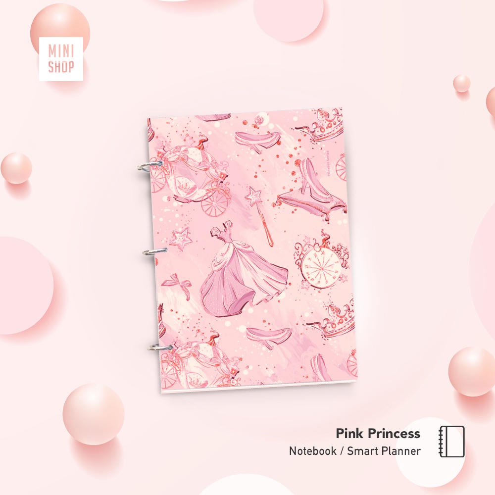 

A5 Pink Princess- ( notebook / Smart Planner - buku diary notes ring book buku weekly monthly yearly agenda journal hardcover hard cover / aestetik aesthetic lucu murah kawaii / minimalist / korea / binder)