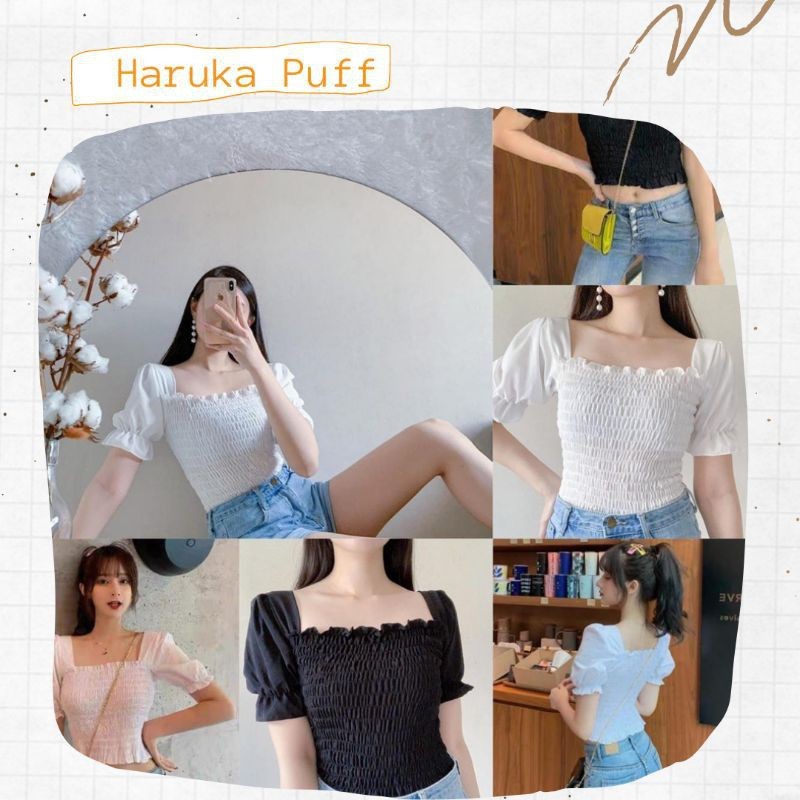 Blouse Giania Sabrina Top / Haruka Puff | Baju Wanita Terbaru