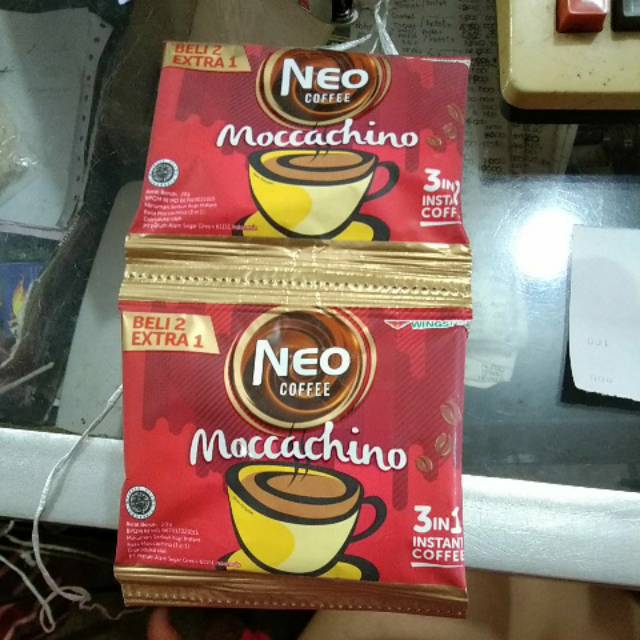 

Kopi Neo Coffee Moccachino 3in1. 1 renteng 15pcs