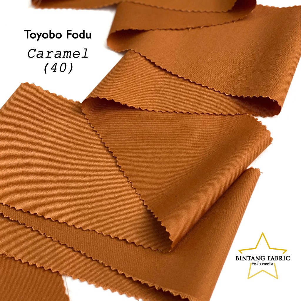 Bahan Kain Katun TOYOBO FODU 1 meter-Caramel