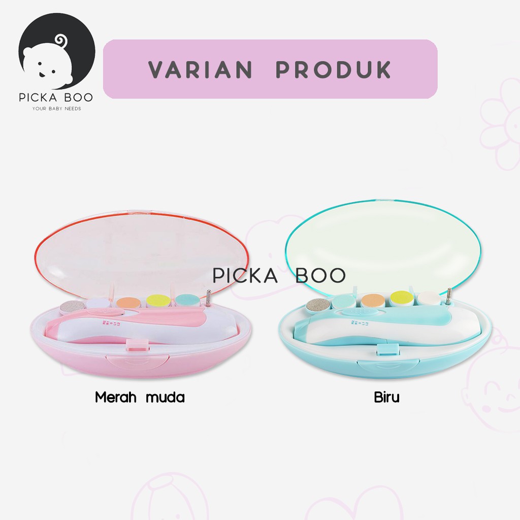 PICKA BOO Baby Set Nail Trimmer Gunting kuku Bayi Elektrik 5 in 1 Menicure Pedicure