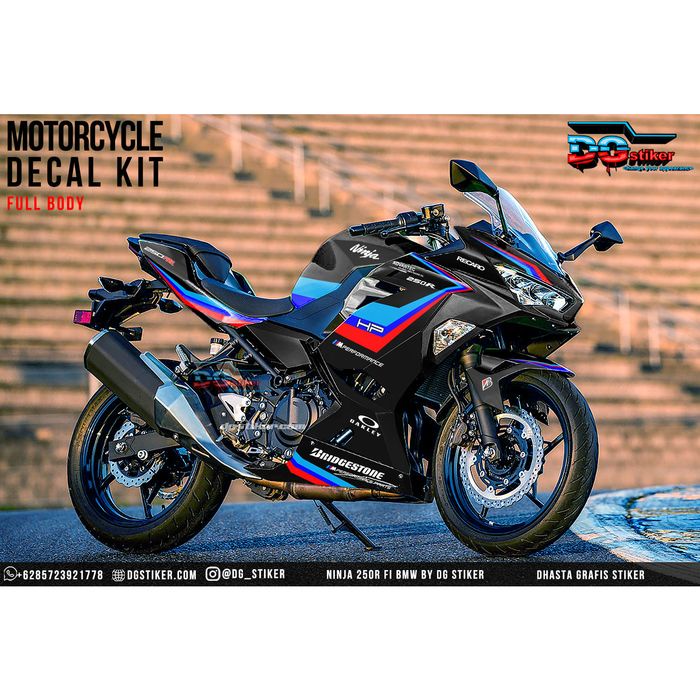 Decal Sticker All New Ninja 250R FI Hitam BMW DG Stiker
