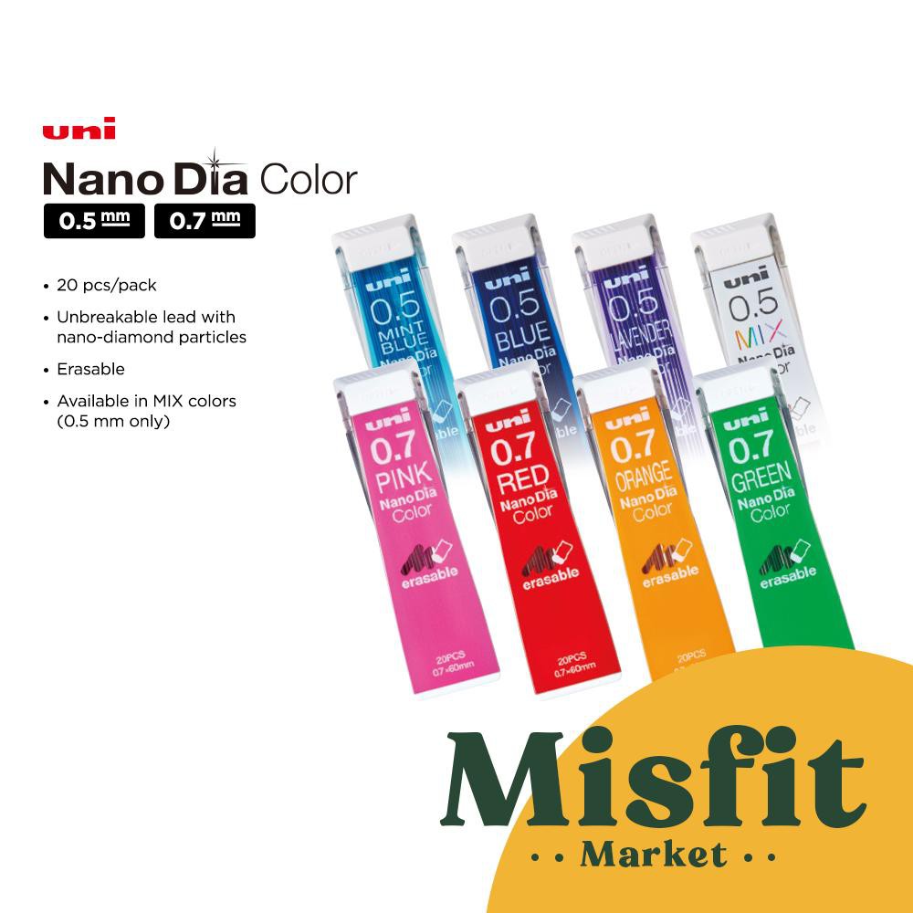 

RB Uni NanoDia Erasable Color Lead Refill 0.5 0.7 mm Mix Nano Dia Isi Ulang Pensil Mekanik Cetek