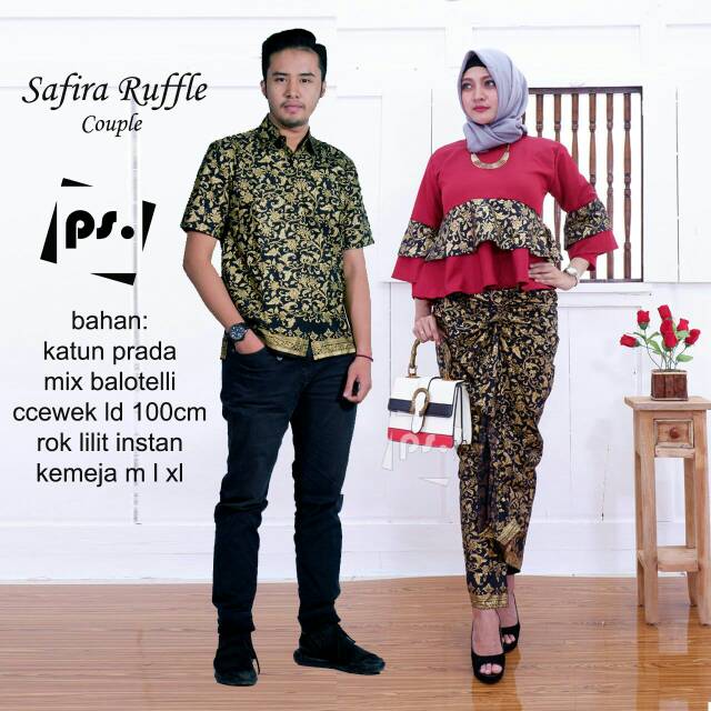 Kebaya modern Safira Ruffle - batik modern tanah abang hijab murah dropship reseller grosir baju