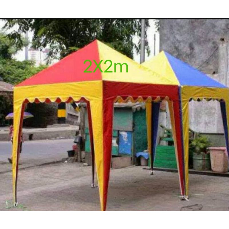 kain tenda piramid/tenda bazar/ tenda cafe 2x2m | Shopee Indonesia