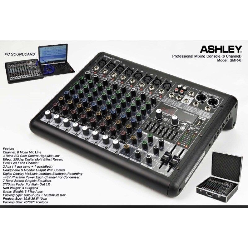 Mixer Audio 8 Channel Ashley SMR8 SMR-8 SMR 8 NEW Original TERBAIK