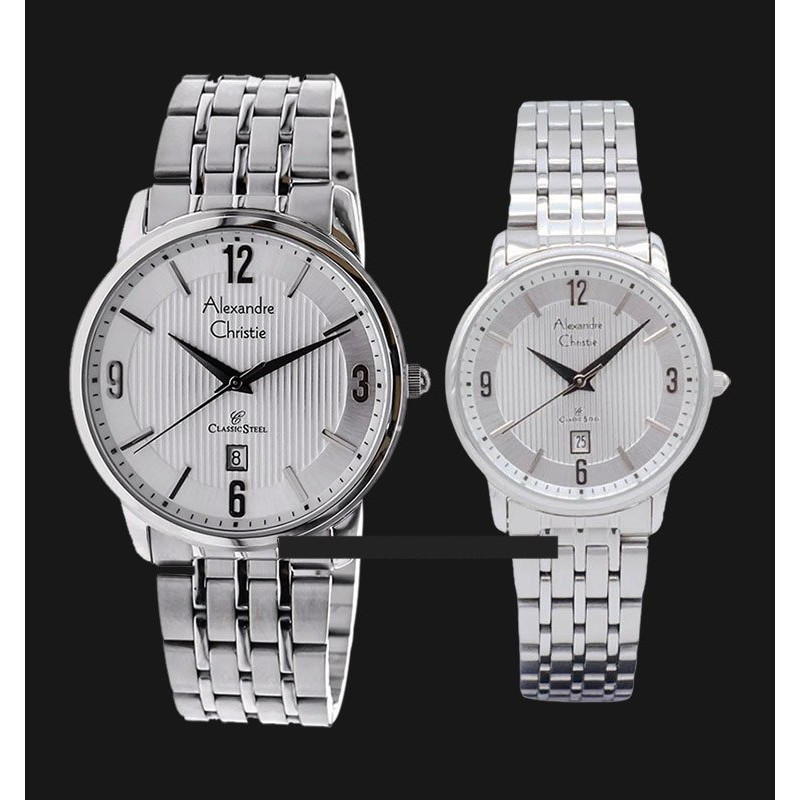Alexandre Christie AC 8327 Couple BSSSL Silver Dial