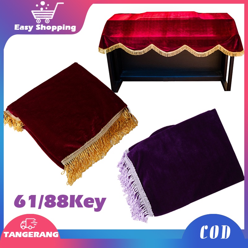 Cover Piano 61 Dan 88 Keys Anti Debu Pelindung Penutup Piano Elektrik Bahan Bludru