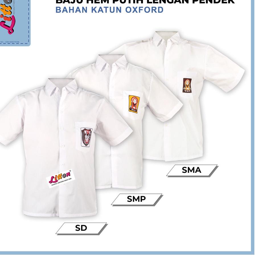 LITTON+ Baju Seragam Sekolah SD- SMP- SMA - Polos / Seragam Sekolah Ukuran Jumbo Big Size ✓