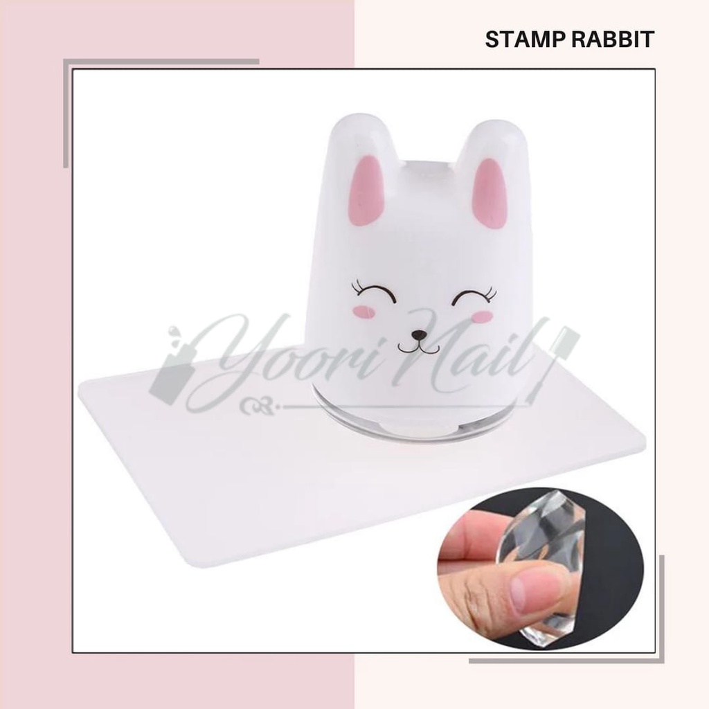 Stamp rabbit jelly stamp rabbit set jelly stamping nail art stamper scraper silicon jelly