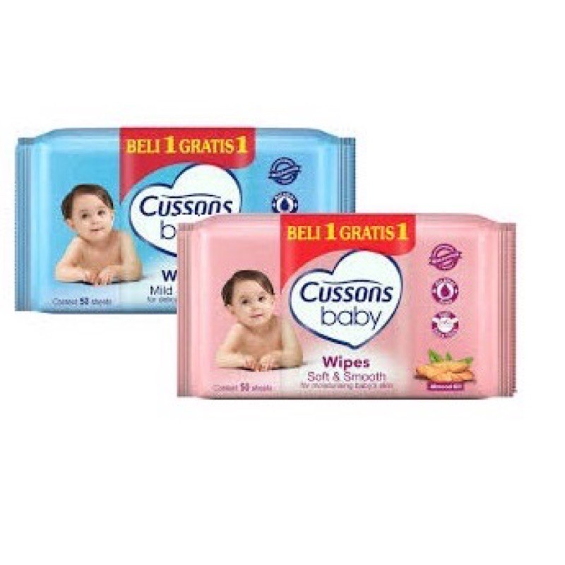 CUSSONS BABY WIPES 45 SHEETS BANDED ( BUY 1 GET 1 FREE )