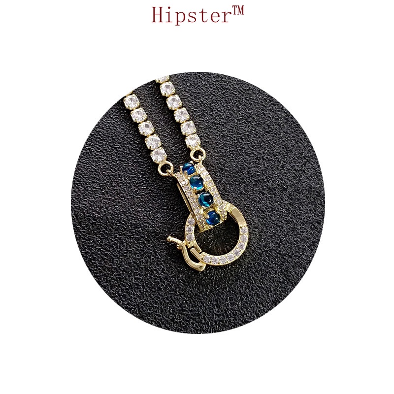 Classic Hot Sale Fashion Ring Full Diamond Sapphire Gold Pendant Necklace