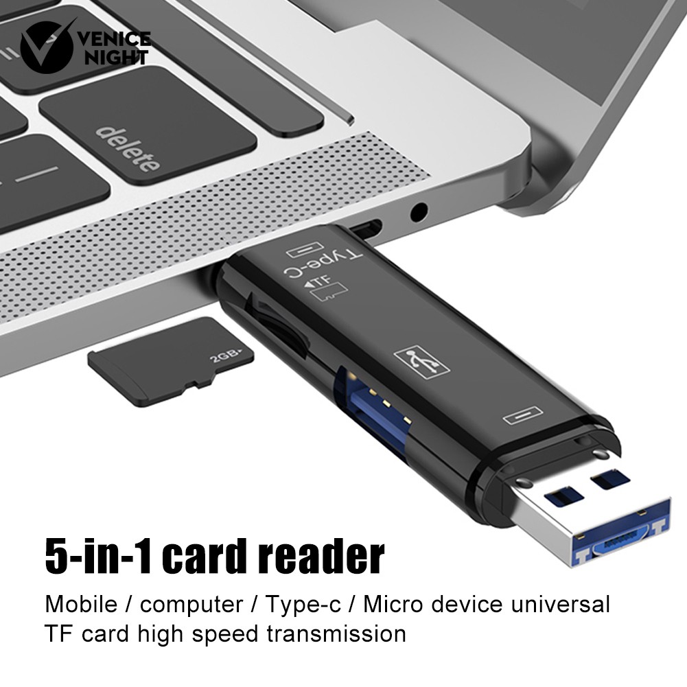 5 in 1 USB Mikro OTG Card Reader untuk Keamanan