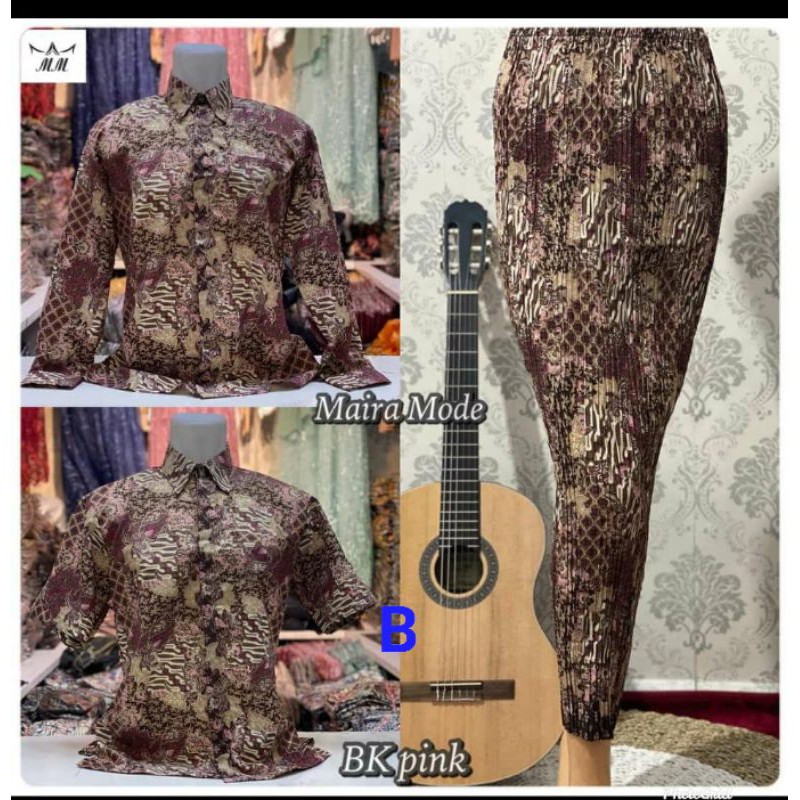 NEW REALPICT COUPLE BATIK DEWASA/KEMEJA BATIK/ROK PLISKET BATIK/COUPLE KEBAYA