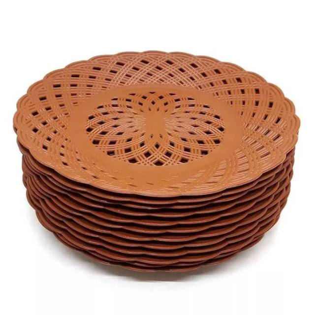 Piring Makan Plastik / Piring Warung Makan / Piring Prasmanan / Plastic Plate  - Paket 12 Buah