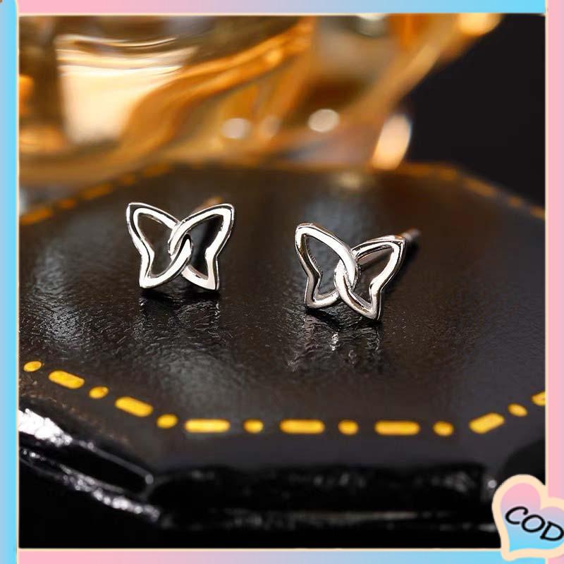 COD❤️ S925 Silver Stud Earrings untuk Siswa Perempuan Anting Desain Kecil Serbaguna Sederhana-A.one