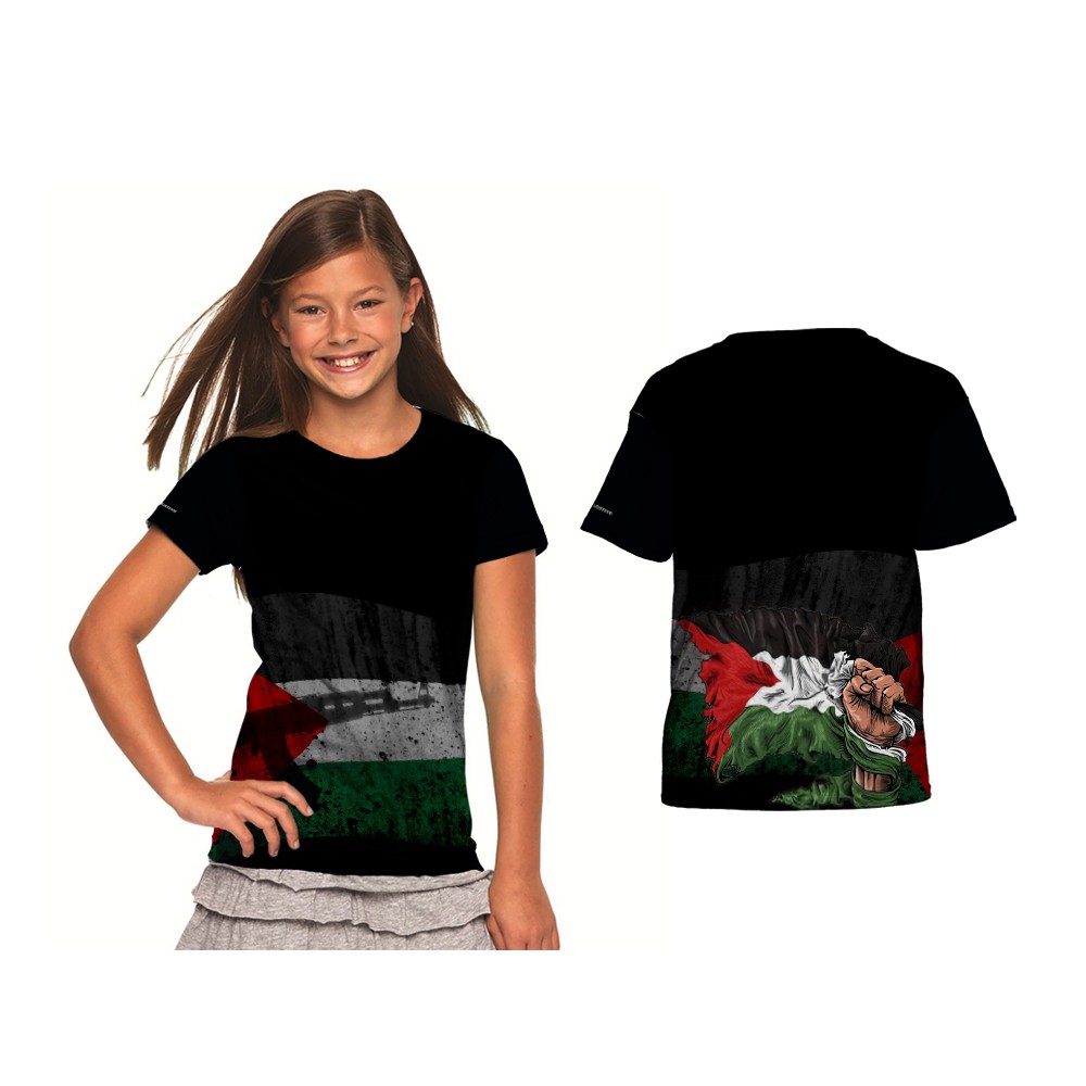 Kaos Anak T-Shirt Baju Palestina Indonesia 04 Free Palestine Gaza Custom Full Print