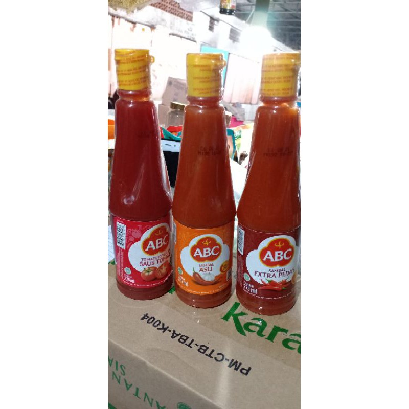 

Saus Tomat / Sambal Asli / Sambal Extra Pedas ABC botol 275ml