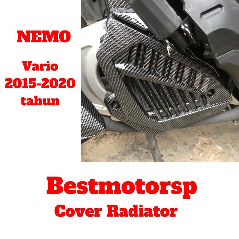 Cover Tutup Radiator Vario 125 150 2015-2020 Carbon NEMO