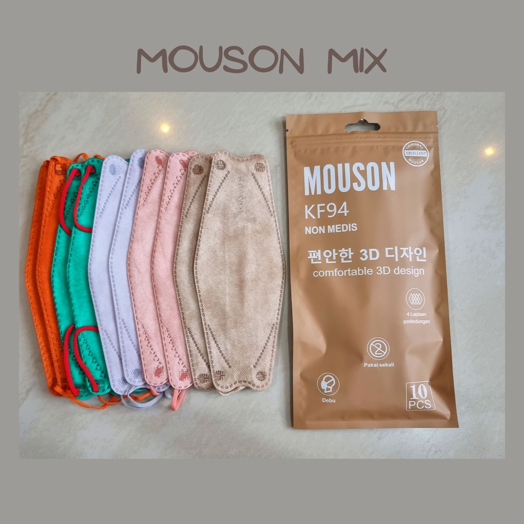 MASKER KF94 MOUSON UTAMA KOREA 4 PLY ISI 10 PCS EARLOOP