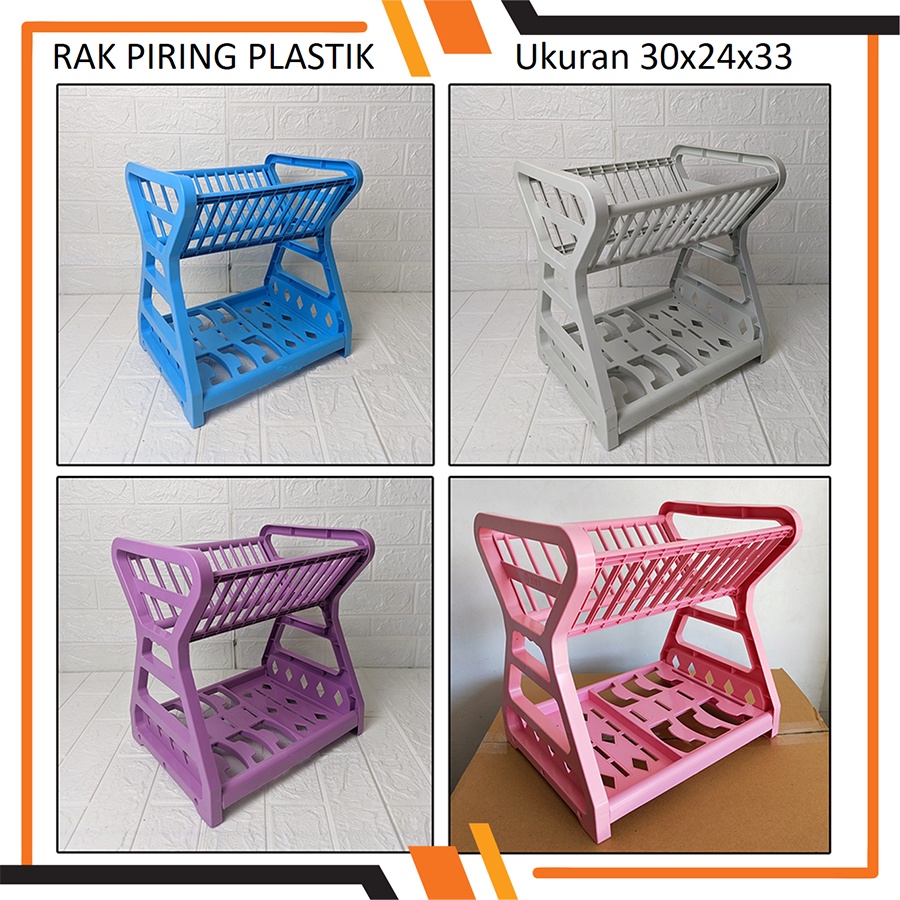 Rak Piring Plastik 2 Susun Mini Kitchen Rack Dapur Pengering Serbaguna