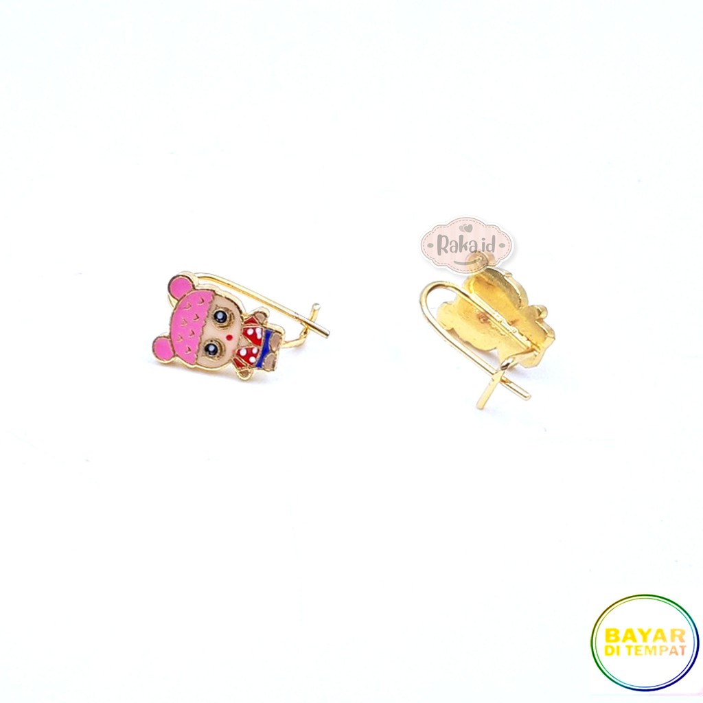 Anting Clip / Klip Desy LOL Bubble Pink Gold Perhiasan Aksesoris Wanita 732