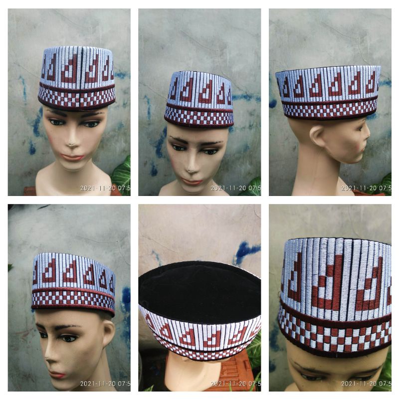 (real pict) Songkok bordir/peci songkok motif kombinasi /peci kopeah bordir