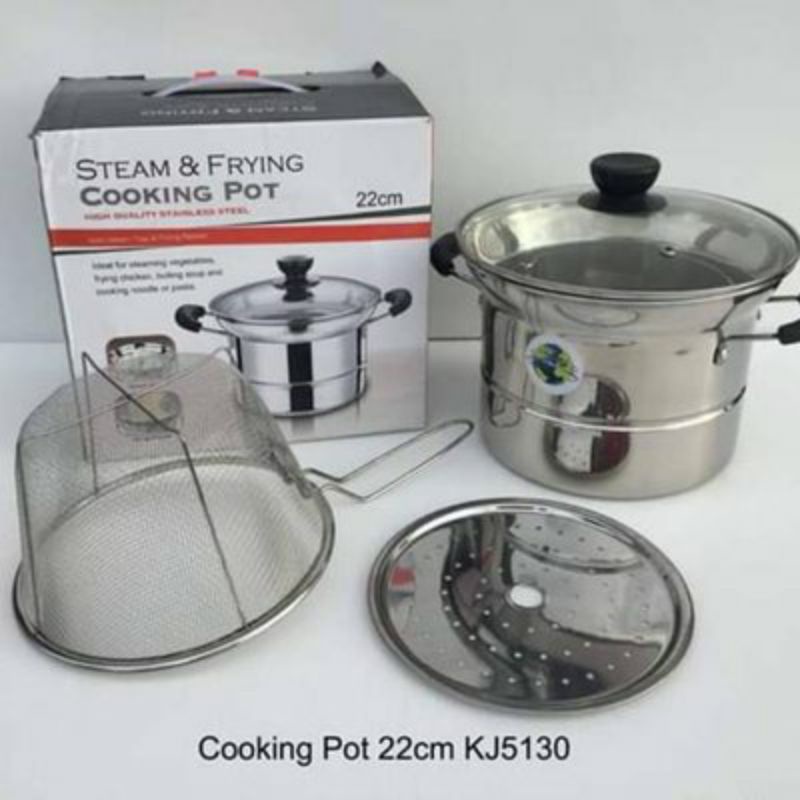 Panci 3in1 Steam and frying cooking pot