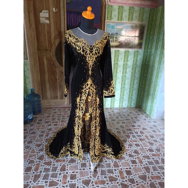 kebaya bludru pengantin/kebaya bludru ekor/kebaya bludru pengantin full payet