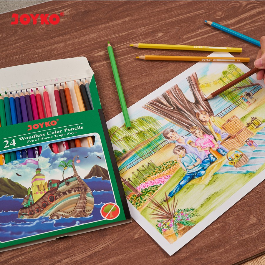 JOYKO COLOUR PENCIL 12 24 36 COLOURS / PENSIL WARNA JOYKO 12 24 36 WARNA LENGKAP TIDAK BERACUN DAPAT DICUCI CP-103 CP-104 CP-122 MURAH BERKUALITAS-1