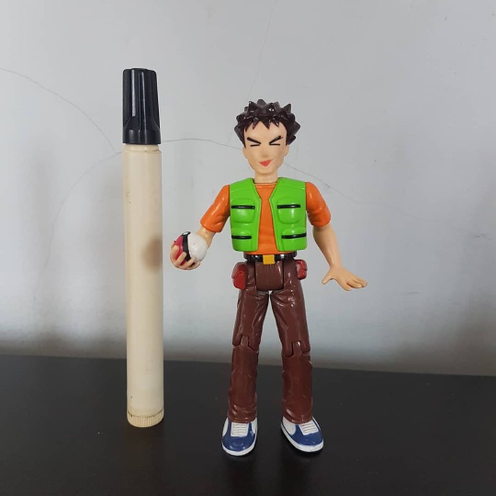 Mainan action figure Pokemon pocket monster Trainer brook Tinggi 4 inc  ER-1709