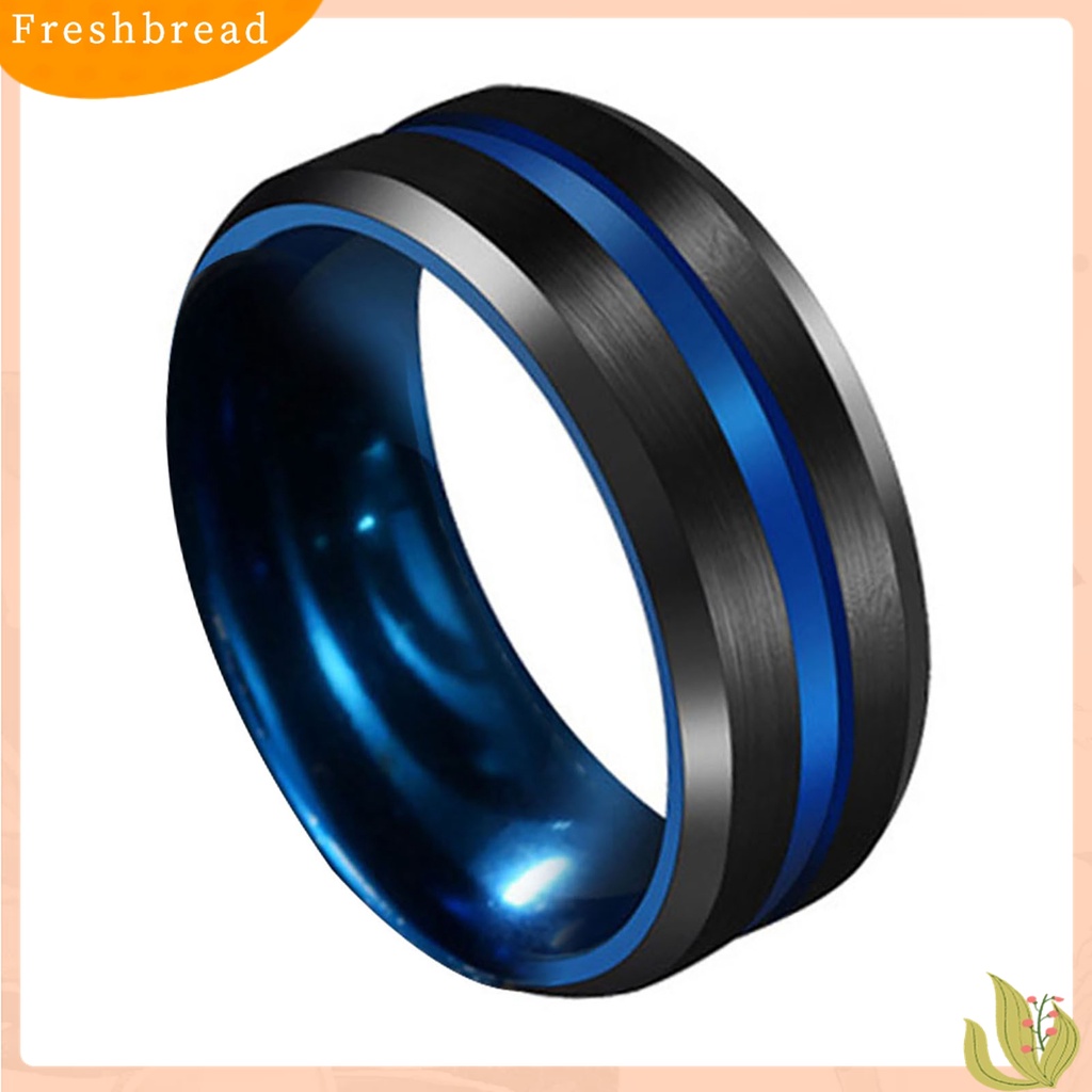 [TERLARIS]8MM Fashion Unisex Dual Color Thin Line-Inside Brushed Band Finger Ring Jewelry