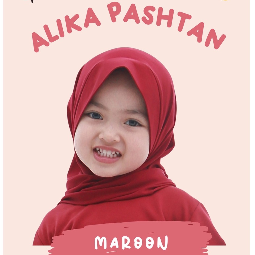 Pashmina Instant Anak / Kerudung Anak Pashtan Alika / Jilbab Anak Perempuan Aiska 0-2 Tahun / Hijab Bayi Perempuan Polos Daily Lace /  Jilbab Instan