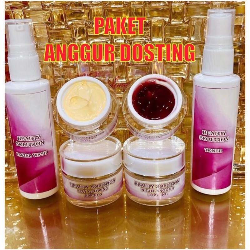 Cream malam anggur/dosting/pemutih wajah/pelicin/paket skincare