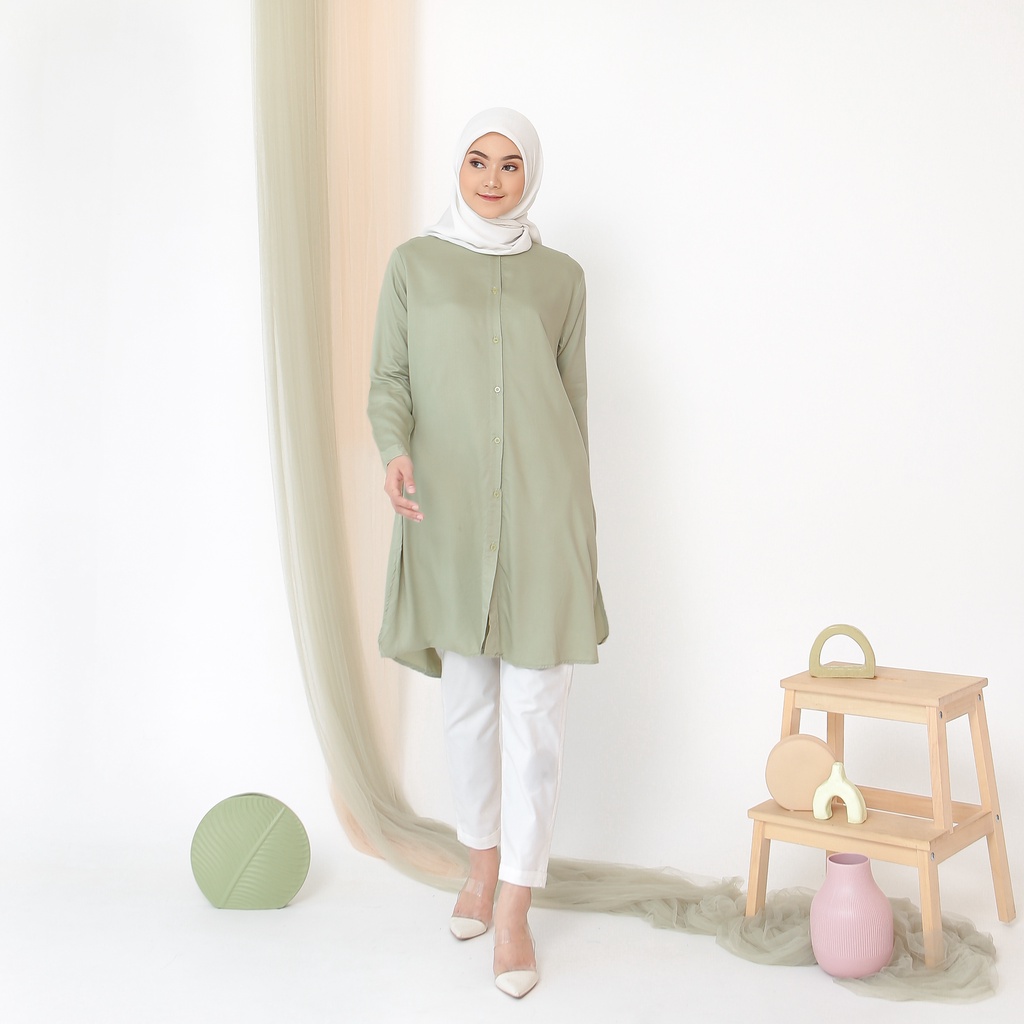 Tunik polos / Tunik Basic / Tunik Rayon Twill premium / Tunik kancing busui / tunik murah terlaris