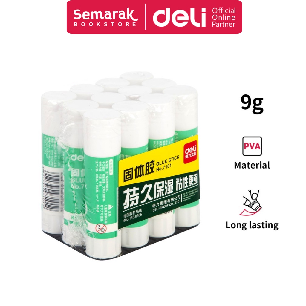 

Deli 7101 Glue Stick Lem Stik Tanpa Racun 9 Gram [1 Lusin / 12 Pcs]