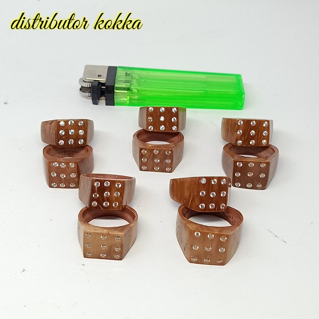 ( SUPER MURAH ) Paket hemat 10 pcs cincin kokka kaukah mata 9 coklat