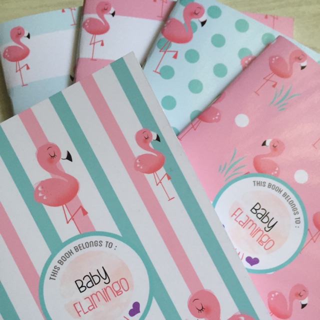 

Termurah!Buku tulis unik 1 paket isi 5 buku-Personal Notebook-Baby Flamingo